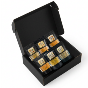 Pack Cúrcuma Dorada - caja con 6 sales de mar Marlini Gourmet